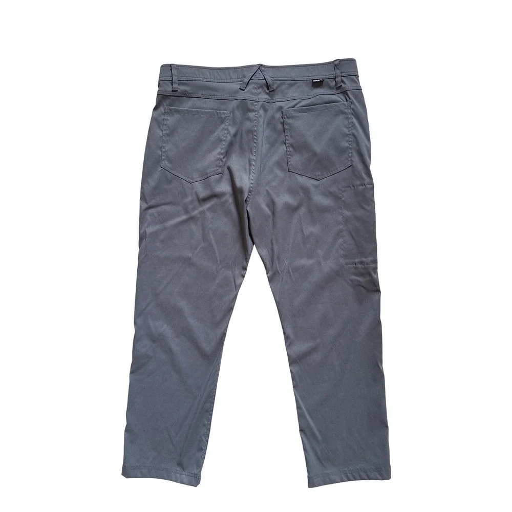 Gerry Mens Grey Outdoor Tech Stretch Hiking Utility Pants 40x30 Side Pocket